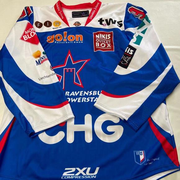 Mens RAVENSBURG TOWERSTARS Germany #97 Cabana Autographed Hockey Jersey Sz L
